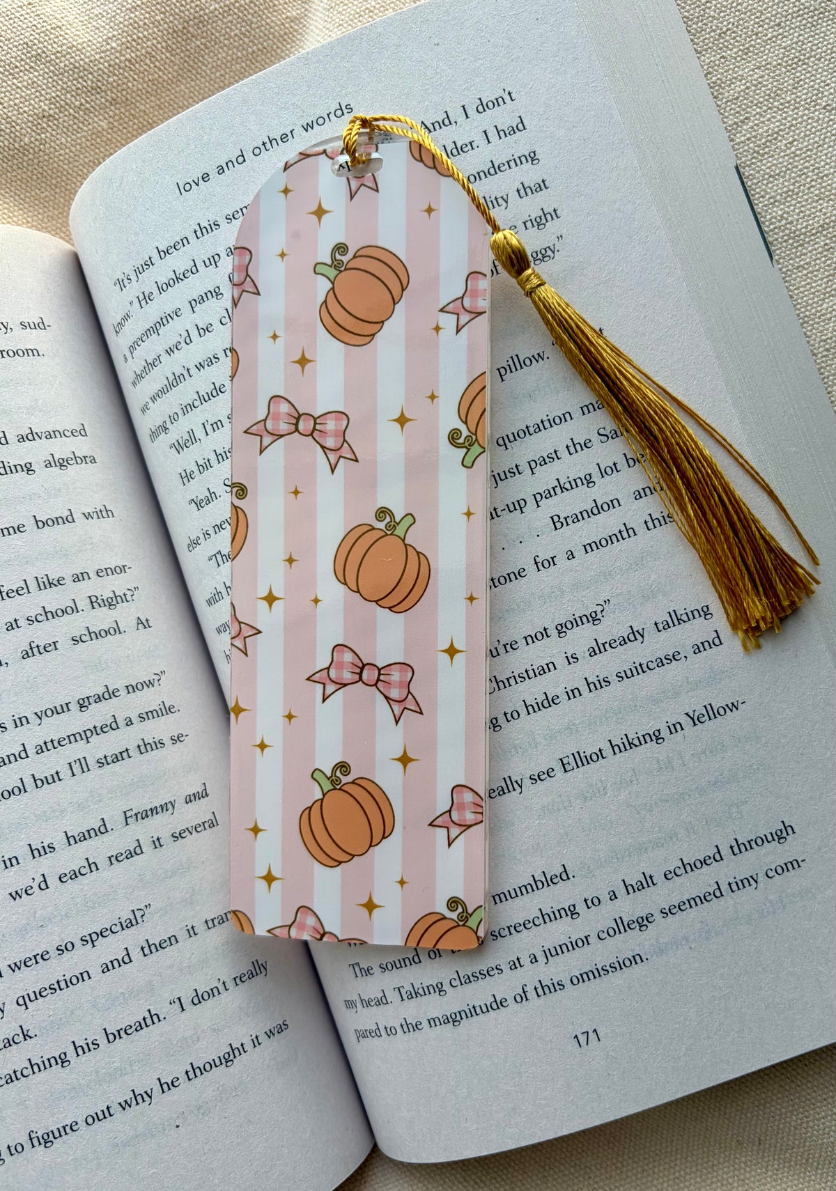 Pumpkin Bows Acrylic Bookmark