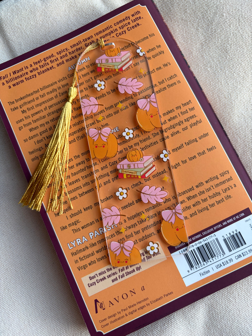 Pumpkin & Pages Acrylic Bookmark