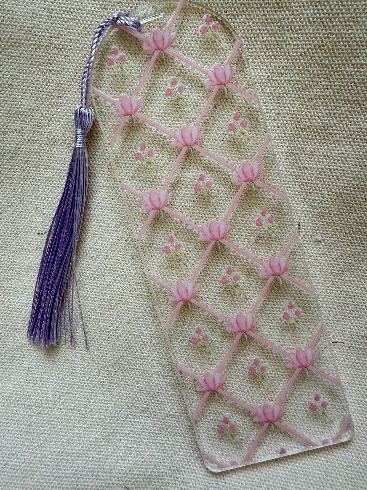 Pink Garden Acrylic Bookmark