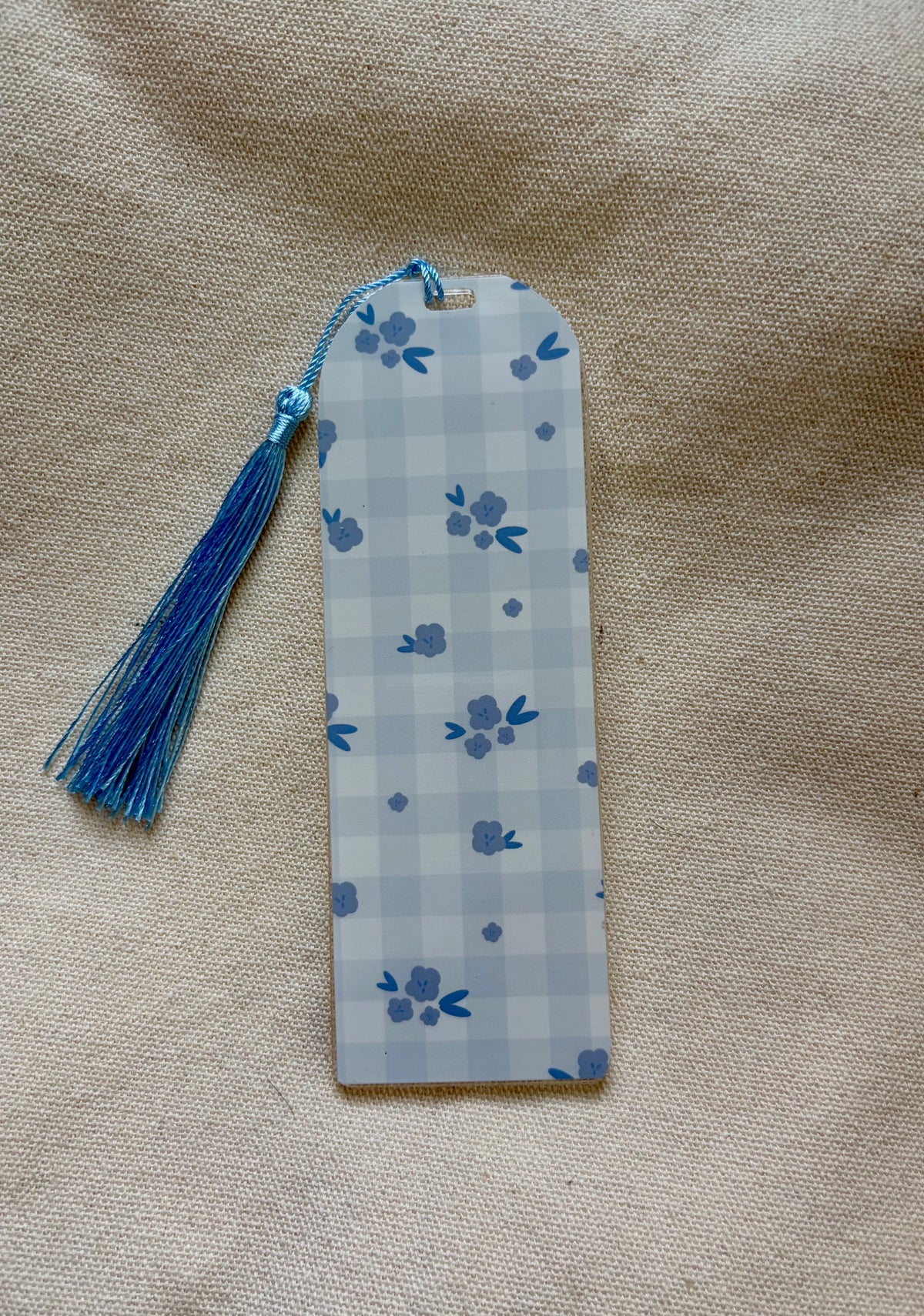 Bluebell Gingham Acrylic Bookmark