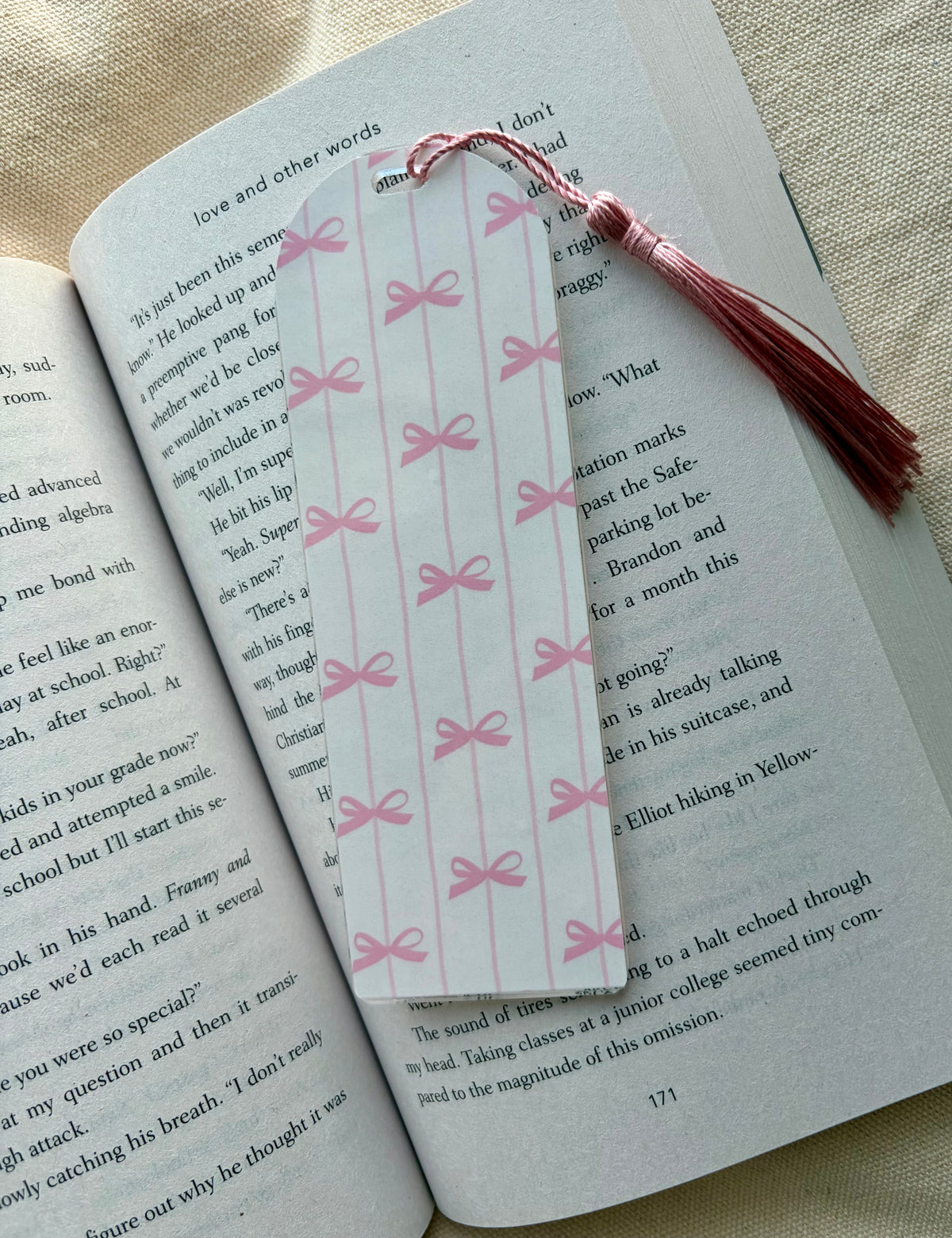 Pretty in Pink Bows Acrylic Bookmark