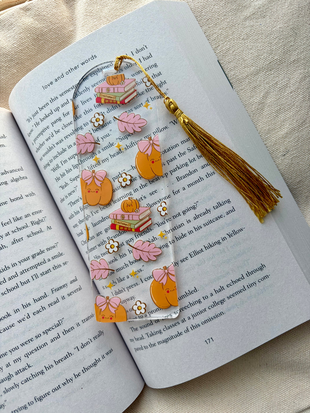 Pumpkin & Pages Acrylic Bookmark