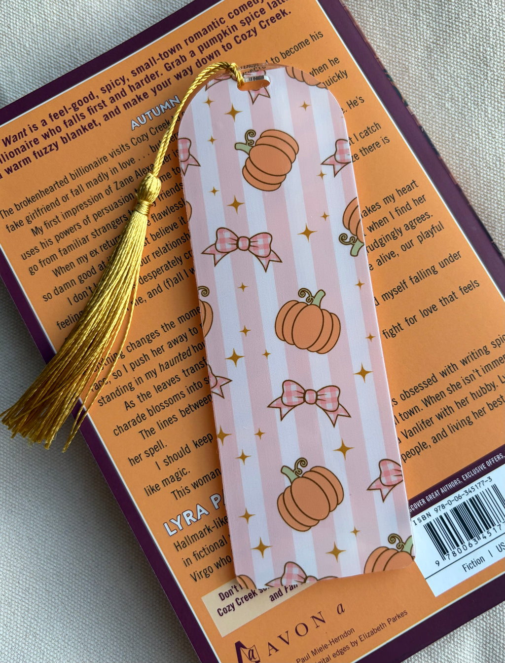 Pumpkin Bows Acrylic Bookmark